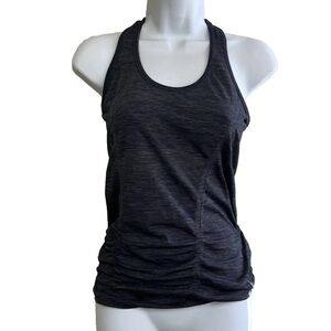Athleta Gray Space Dye V Neck Racerback Athletic Tank Top Size S